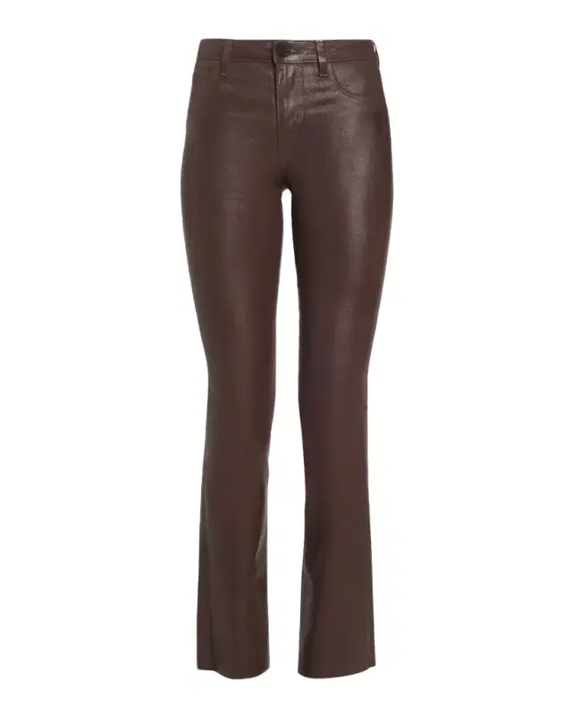 L'Agence Ruth High-Rise Coated Straight Raw Hem Jeans