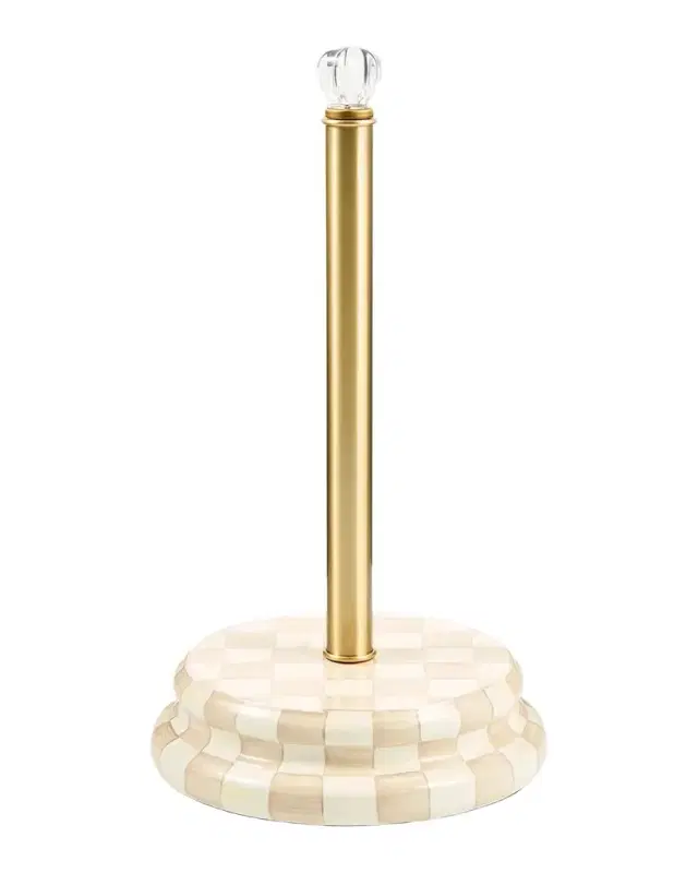 Mocha Check Paper Towel Holder