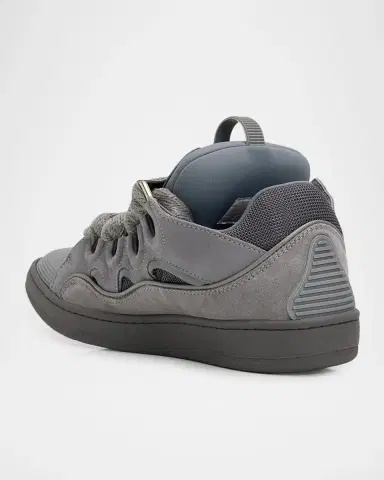 Lanvin Men's Curb Tonal Suede and Mesh Sneakers | Thumbnail 2 Lanvin Men's Curb Tonal Suede and Mesh Sneakers | Thumbnail 2