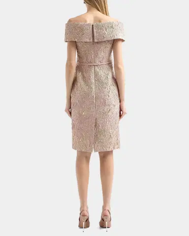 Rickie Freeman for Teri Jon Metallic Jacquard Off-The-Shoulder Mini Dress | Thumbnail 3 Rickie Freeman for Teri Jon Metallic Jacquard Off-The-Shoulder Mini Dress | Thumbnail 3