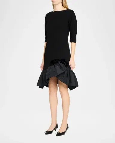 Rickie Freeman for Teri Jon Taffeta Bubble-Hem Crepe Mini Dress | Thumbnail 4 Rickie Freeman for Teri Jon Taffeta Bubble-Hem Crepe Mini Dress | Thumbnail 4