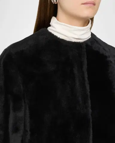 Yves Salomon Manteau Lamb Shearling Collarless Long Coat | Thumbnail 5