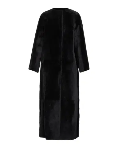Yves Salomon Manteau Lamb Shearling Collarless Long Coat | Thumbnail 1