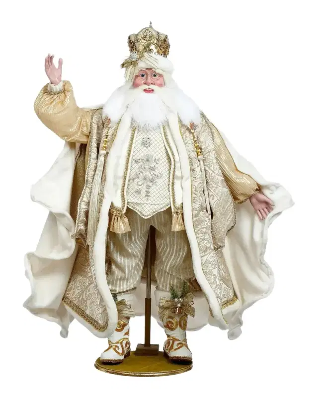 Mark Roberts Snow & Pearls Santa Figurine