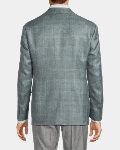 Canali Plaid Wool-Silk-Linen Sport Coat | Thumbnail 3