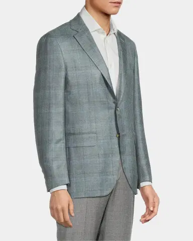 Canali Plaid Wool-Silk-Linen Sport Coat | Thumbnail 6