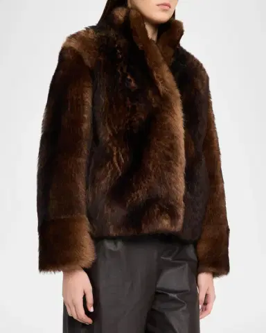 Yves Salomon Lamb Shearling Short Coat | Thumbnail 4
