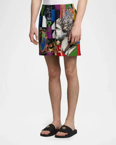 Versace Medusa Collage Silk Twill Shorts | Thumbnail 5