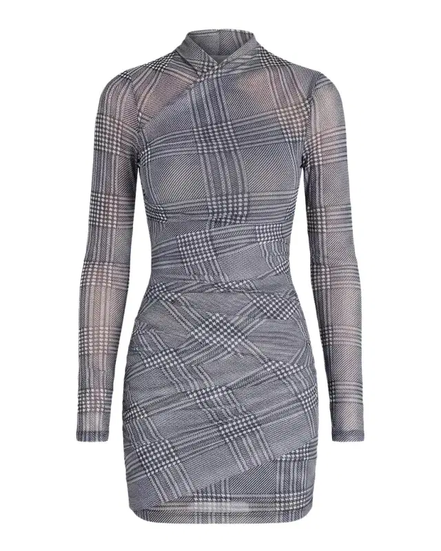 Moxey Ruched Mesh Mini Dress Moxey Ruched Mesh Mini Dress
