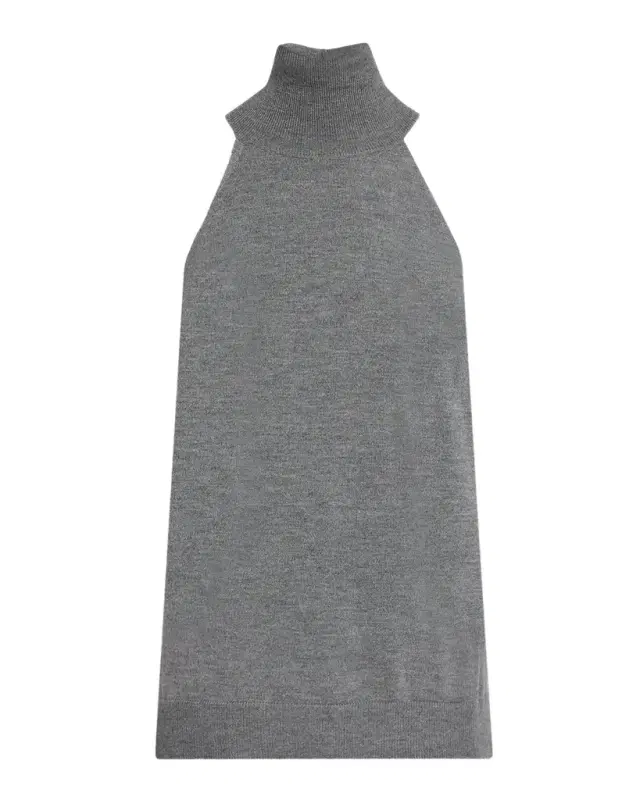 Devon Sleeveless Wool Knit Turtleneck Top