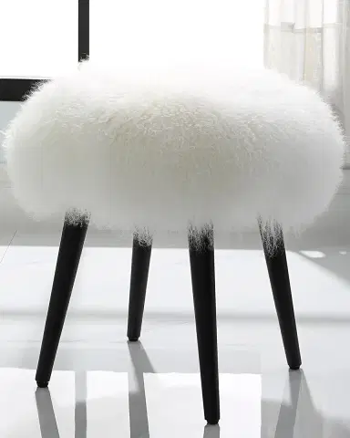 The Uttermost Co Wooly Shearling Accent Stool | Thumbnail 3 The Uttermost Co Wooly Shearling Accent Stool | Thumbnail 3