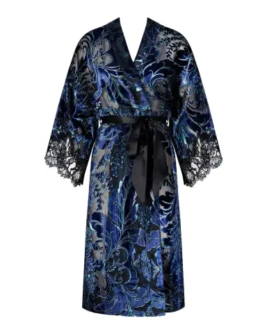 Lise Charmel Lace-Trim Burnout Velvet Robe | Thumbnail 2