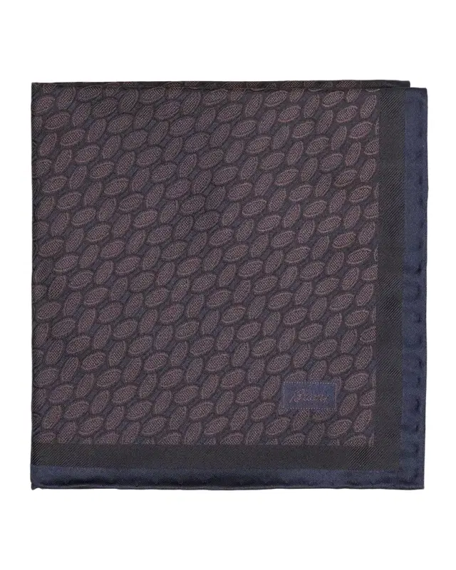 Brioni Micro-Geometric Silk Handkerchief