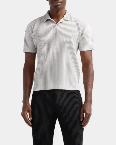 Homme Plissé Issey Miyake Pleated Knit Polo Shirt | Thumbnail 4