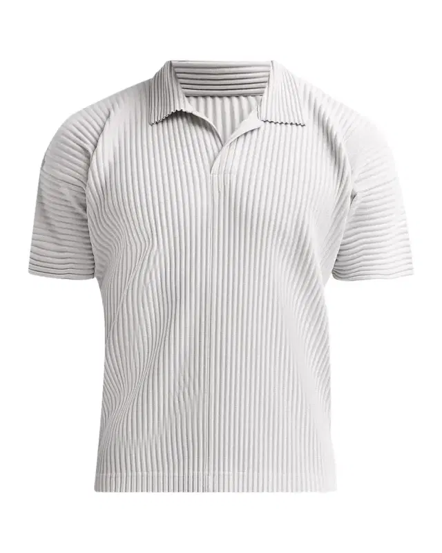 Homme Plissé Issey Miyake Pleated Knit Polo Shirt
