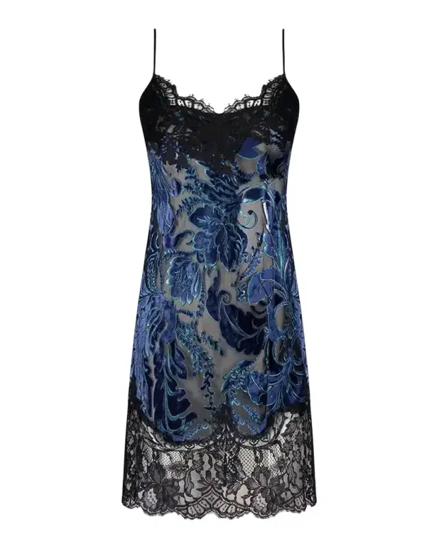 Lace-Up Burnout Velvet Babydoll