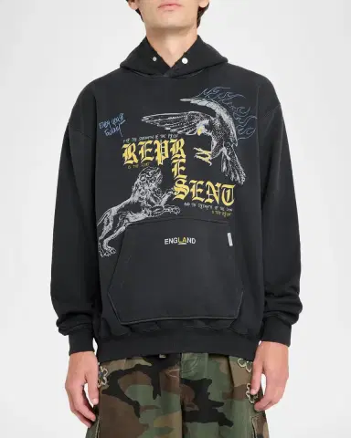 Represent Men's Graphic Stretch-Cotton Hoodie | Thumbnail 4 Represent Men's Graphic Stretch-Cotton Hoodie | Thumbnail 4