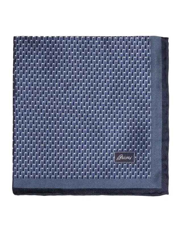 Brioni Geometric Silk Handkerchief