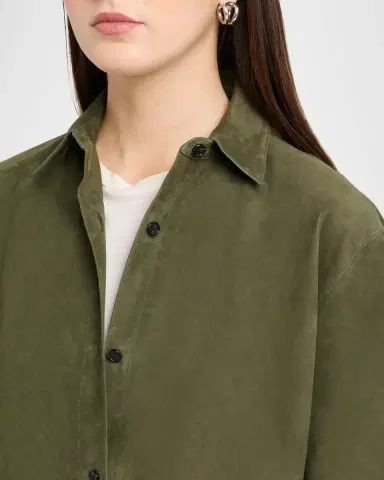 Theory Long-Sleeve Suede Menswear Shirt | Thumbnail 6 Theory Long-Sleeve Suede Menswear Shirt | Thumbnail 6