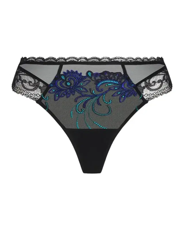 Lise Charmel Embroidered Lace & Tulle Thong