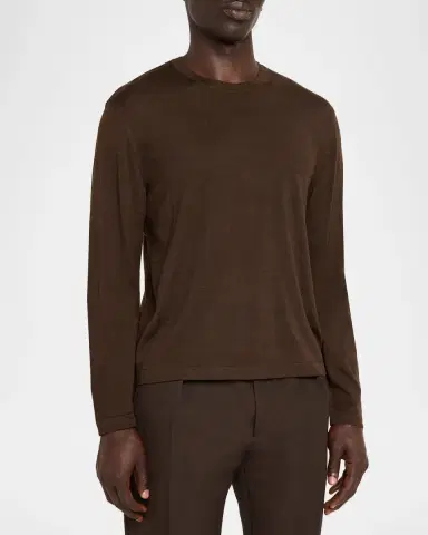 OFFICINE GÉNÉRALE Men's Wool Knit Crewneck Sweater | Thumbnail 4 OFFICINE GÉNÉRALE Men's Wool Knit Crewneck Sweater | Thumbnail 4
