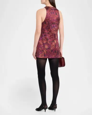 Brandon Maxwell Joelle Sleeveless Floral-Print Mini Dress | Thumbnail 3 Brandon Maxwell Joelle Sleeveless Floral-Print Mini Dress | Thumbnail 3