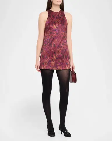 Brandon Maxwell Joelle Sleeveless Floral-Print Mini Dress | Thumbnail 4 Brandon Maxwell Joelle Sleeveless Floral-Print Mini Dress | Thumbnail 4