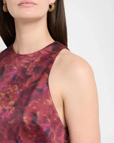 Brandon Maxwell Joelle Sleeveless Floral-Print Mini Dress | Thumbnail 5 Brandon Maxwell Joelle Sleeveless Floral-Print Mini Dress | Thumbnail 5