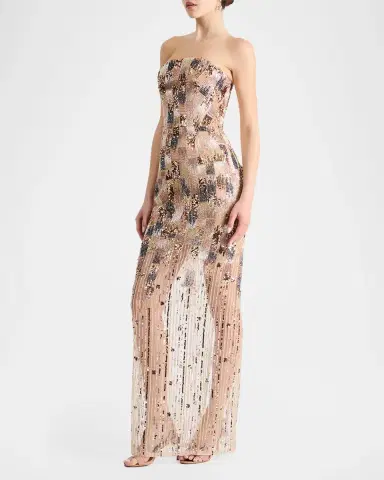 HELSI Cher Strapless Sequin Column Gown | Thumbnail 4 HELSI Cher Strapless Sequin Column Gown | Thumbnail 4