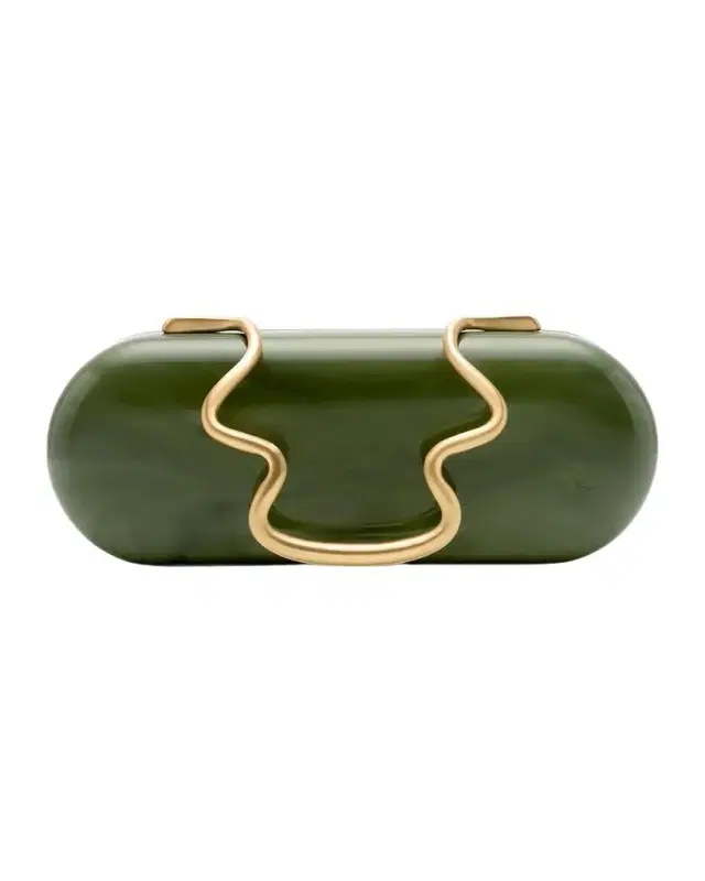 Cult Gaia Ilaria Marbled Acrylic Clutch Bag