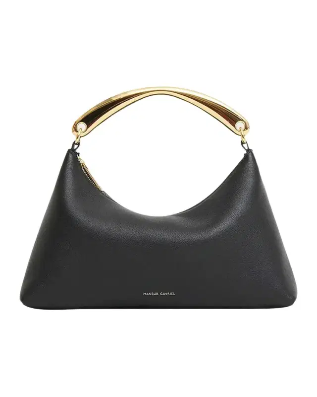 MANSUR GAVRIEL Rhea Leather Sculptural Metal Top-Handle Bag