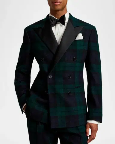 Polo Ralph Lauren Men's Polo Tailored Fit Plaid Tuxedo Jacket | Thumbnail 4 Polo Ralph Lauren Men's Polo Tailored Fit Plaid Tuxedo Jacket | Thumbnail 4