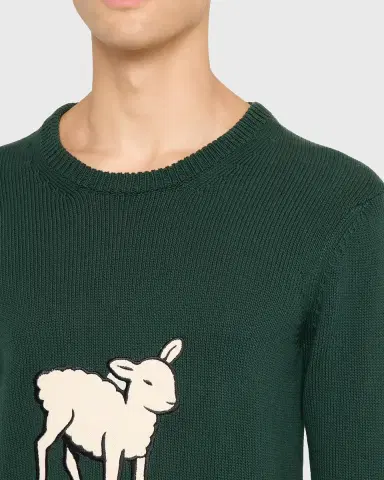 JW Anderson Men's Sheep Graphic Cotton Sweater | Thumbnail 5 JW Anderson Men's Sheep Graphic Cotton Sweater | Thumbnail 5