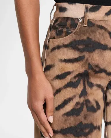 Kobi Halperin Hallie Tiger-Print Tapered Barrel-Leg Jeans | Thumbnail 5