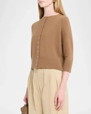 Vince Metal Button Wool-Cashmere Cardigan | Thumbnail 4