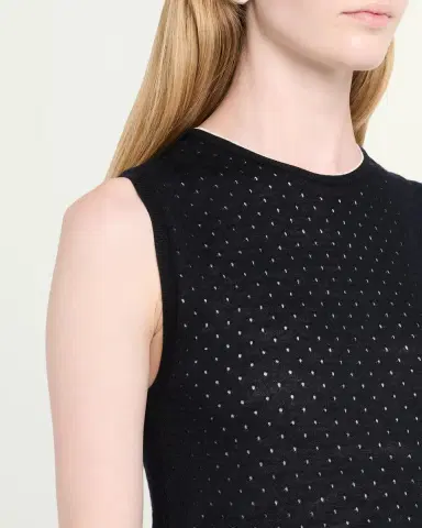 Vince Dotted Wool-Blend Shell Top | Thumbnail 5 Vince Dotted Wool-Blend Shell Top | Thumbnail 5