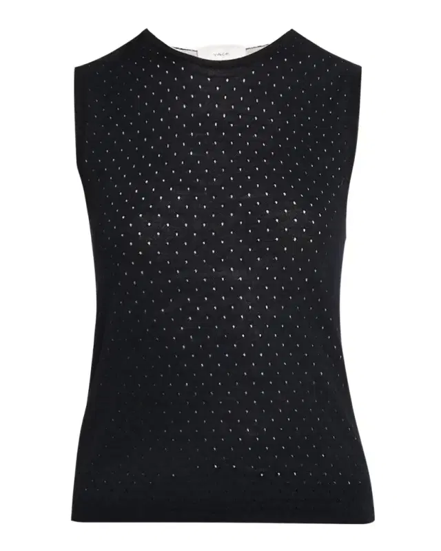 Dotted Wool-Blend Shell Top