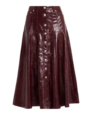 Cinq à Sept Tumbled Vegan Leather Midi Skirt | Thumbnail 1