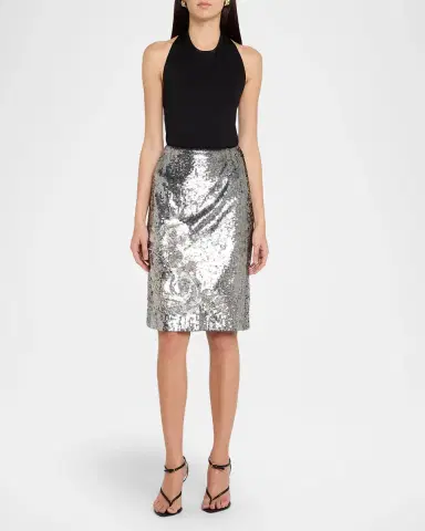 Ungaro Rachel Sequin Floral Straight Mini Skirt | Thumbnail 2 Ungaro Rachel Sequin Floral Straight Mini Skirt | Thumbnail 2