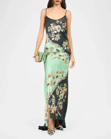Roberto Cavalli Floral Satin Backless Maxi Slip Dress | Thumbnail 2 Roberto Cavalli Floral Satin Backless Maxi Slip Dress | Thumbnail 2