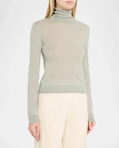 Vince Turtleneck Cashmere-Silk Sweater | Thumbnail 4
