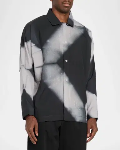 Issey Miyake Men's Abstract Print Button-Front Shirt | Thumbnail 4 Issey Miyake Men's Abstract Print Button-Front Shirt | Thumbnail 4