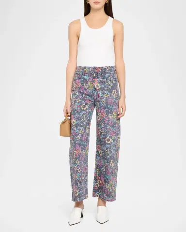 Mother The Patch Pocket Floral Wide-Leg Jeans | Thumbnail 2
