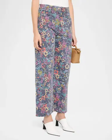 Mother The Patch Pocket Floral Wide-Leg Jeans | Thumbnail 4