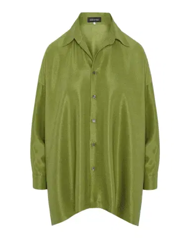 Eskandar Wide A-Line Shirt With collar - Long Length | Thumbnail 1