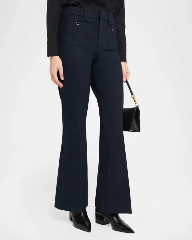 Frame Petite The Flare Shrunken Pocket Trousers | Thumbnail 4