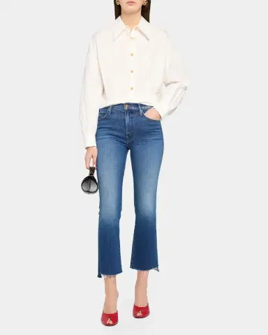 Mother The Insider Frayed Bootcut Ankle Jeans | Thumbnail 2