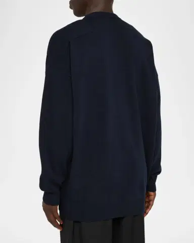 Jil Sander Men's Dropped-Shoulder Crewneck Sweater | Thumbnail 3 Jil Sander Men's Dropped-Shoulder Crewneck Sweater | Thumbnail 3