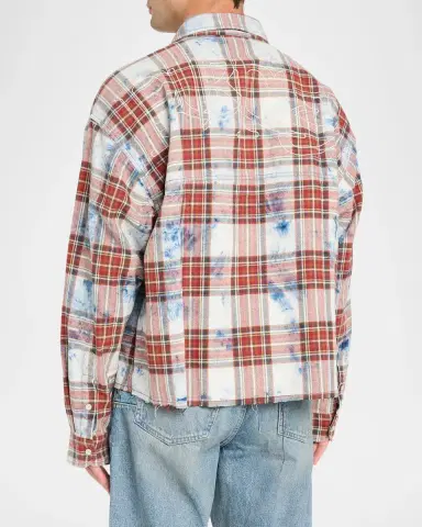 PURPLE Plaid Embellished Cotton Shirt | Thumbnail 3