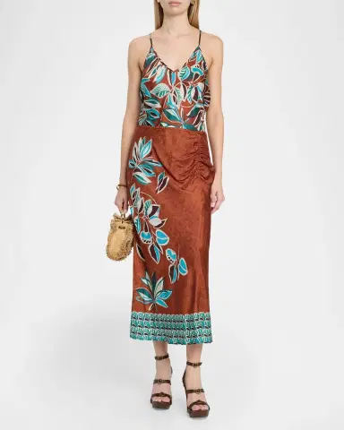 Johnny Was Endora Floral Viscose-Silk Midi Skirt | Thumbnail 2